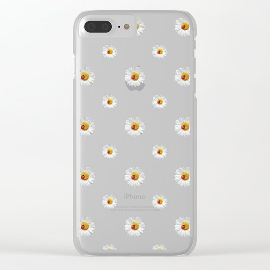 Flower Flowers Daisies in love- pink floral pattern Clear iPhone Case