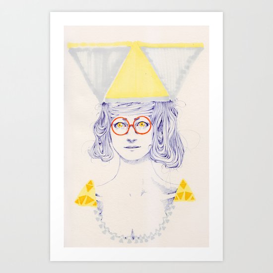 Yellow Triangles Art Print