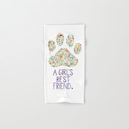 A Girl's Best Friend Floral Watercolor Hand & Bath Towel