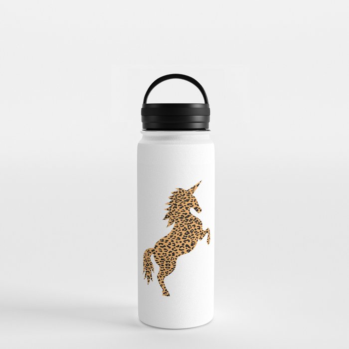 Haute Leopard Cute Unicorn With Leopard Print Water Bottle