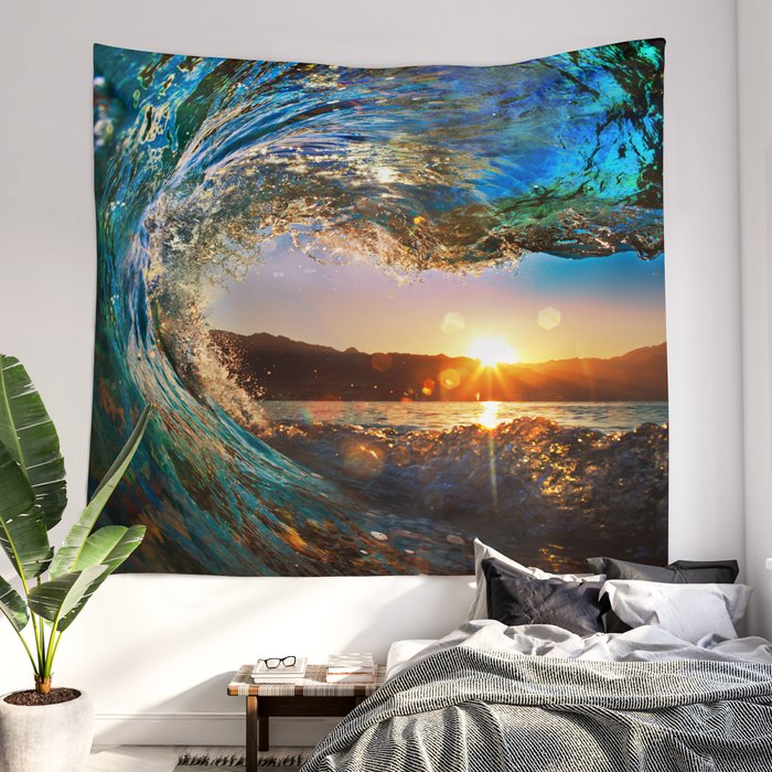 Beach sales wave tapestry