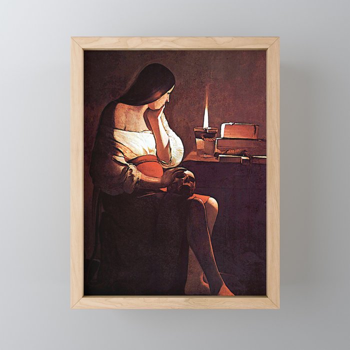 Georges de La Tour Mary Magdalene with the Smoking Flame, circa 1640 Framed Mini Art Print