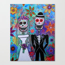 DAY OF THE DEAD WEDDING COUPLE PAINTING Canvas Print