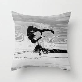 Surf Scooting - Trick Scooter Throw Pillow