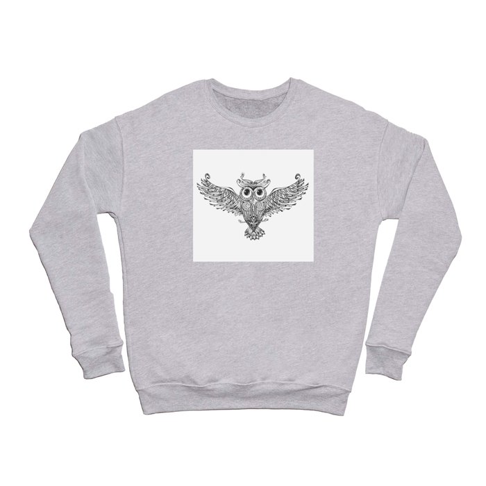 Owl Trace B&W Crewneck Sweatshirt