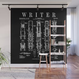 Writer Author Novelist Fountain Pen Bookish Vintage Patent Wall Mural