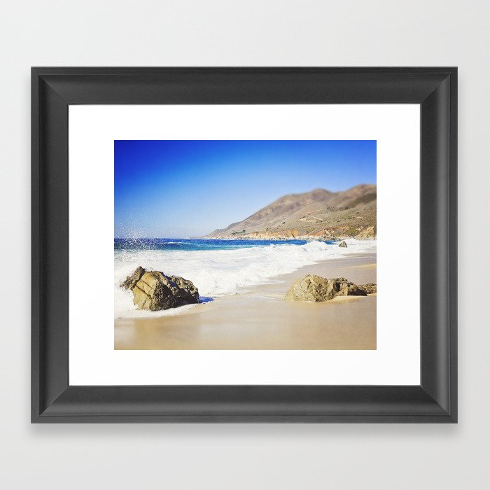 Rocks on Beach, Big Sur, California Framed Art Print