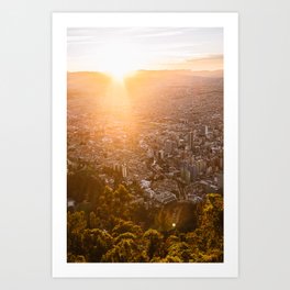 Bogota sunset view |  View from Monserrate | Travel photography | Bogota Photo print  Art Print