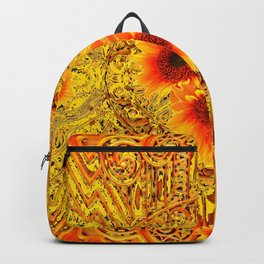 ART DECO GOLDEN SUNFLOWERS ABSTRACT Backpack