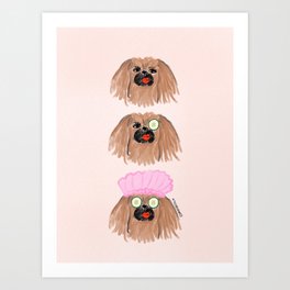 Spa Day Pekingese Art Print