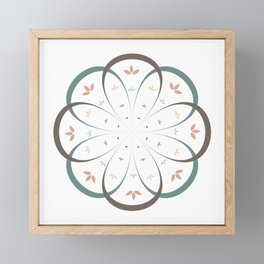 Minimalist floral mandala Framed Mini Art Print