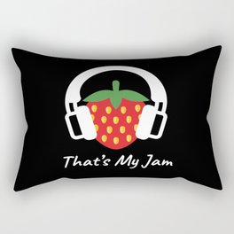 Thats My Jam Strawberry Fruit Headphones Rectangular Pillow