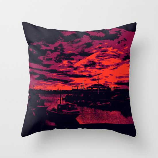 Sunset Over Bristol Harbor 2 Throw Pillow