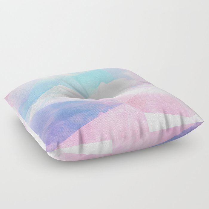 Cotton Candy Geometric Sky Floor Pillow