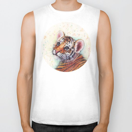 Tiger Cub Cute Baby Animals Biker Tank