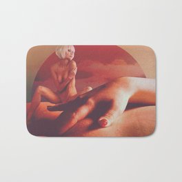 Quiverish Touch Bath Mat | Naked, Erotic, Nudeart, Quivering, Sunset, Woman, Sensualart, Collage, Lesbianart, Nude 