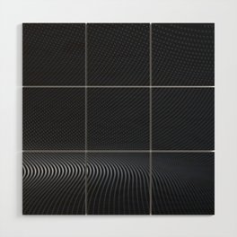 Black Abstract Pixel Wave Wood Wall Art