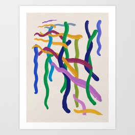 Colorful strings abstract painting Art Print
