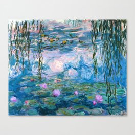 Water Lilies Monet Teal Canvas Print