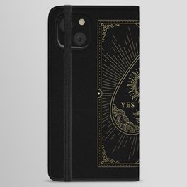 Yes No Black Gold Card Ouija Board iPhone Wallet Case