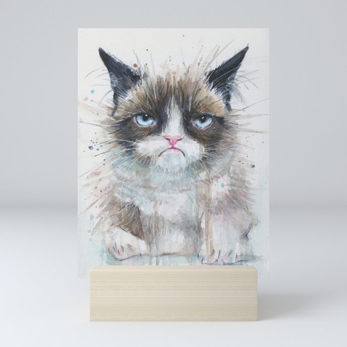 Angry Cat Mini Art Print By Olechka Society6