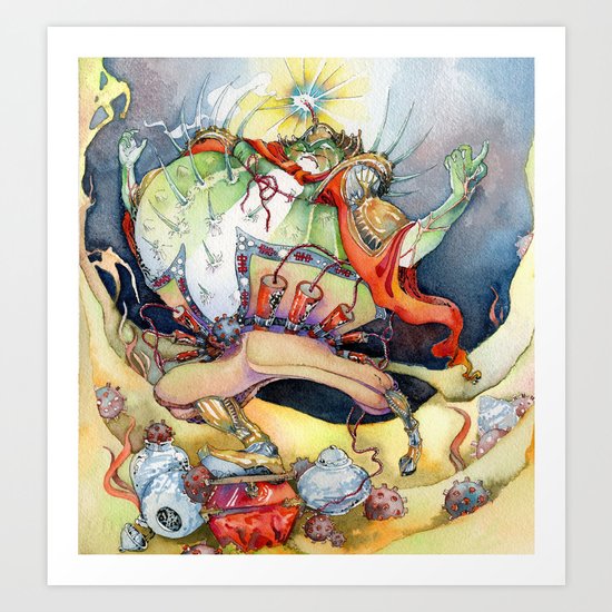 Ming Blowfish Art Print