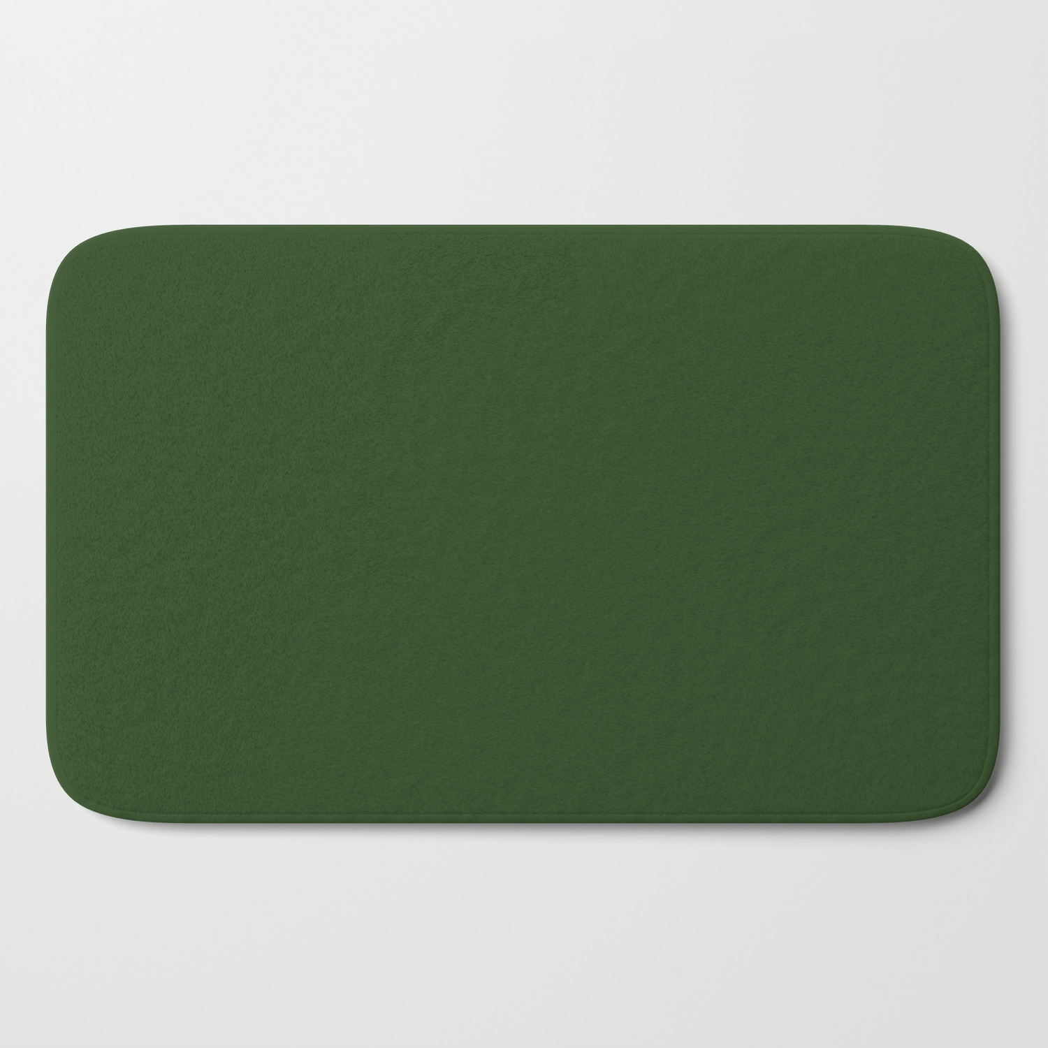 Solid Dark Forest Green Simple Solid Color All Over Print Bath Mat