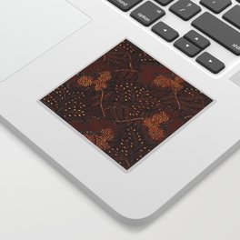 Copper Batik Pattern Abstract Digital Vector Nature Art Sticker