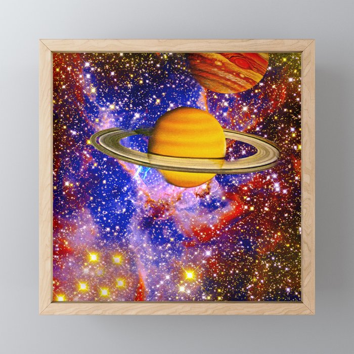 Stars and Planets Framed Mini Art Print