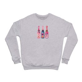 Champagne Collection Crewneck Sweatshirt | Curated, Food, Wine, Glass, Bottles, Catcoq, Merlot, Cheers, Watercolor, Glasses 