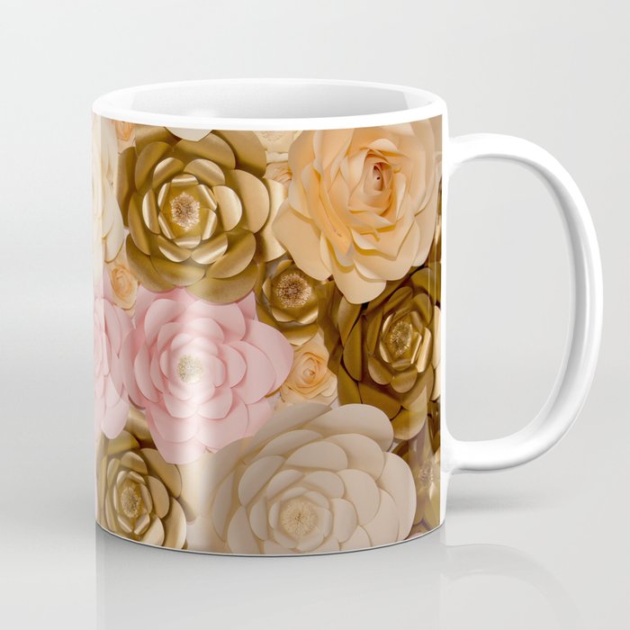 Paper Flowers x Gold Pink Cream Coffee Mug