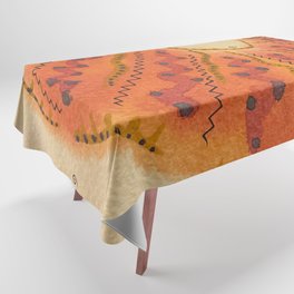 Hand Painted Orange Watercolor Abstract Design - Citrus Vibes Tablecloth