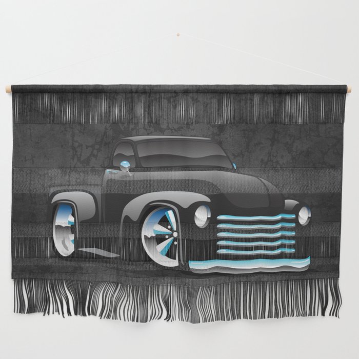 Classic Street Rod Pickup Truck Cartoon Wall Hanging by hobrath Society6