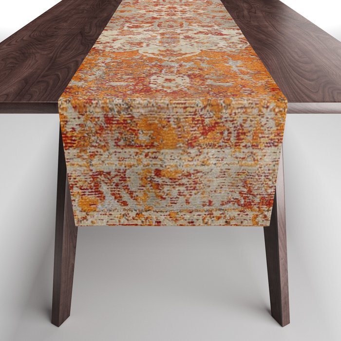 Oriental orange carpet Table Runner