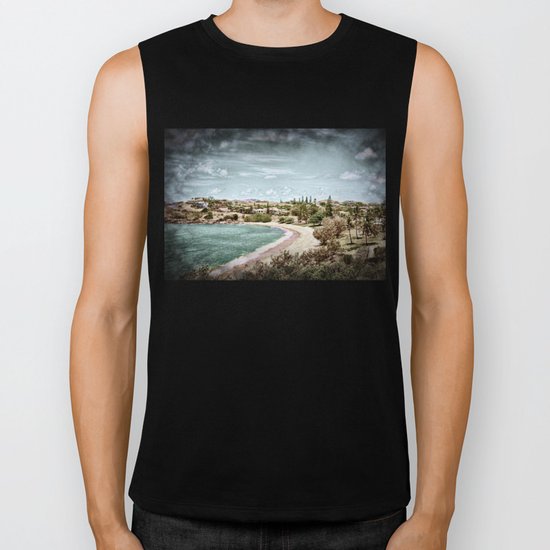 Living by the ocean Biker Tank