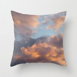 Peach Clouds Throw Pillow