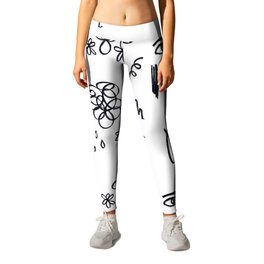 Doodle Blop Leggings | Black And White, Pattern, Graphicdesign, Doodle, Abstract 