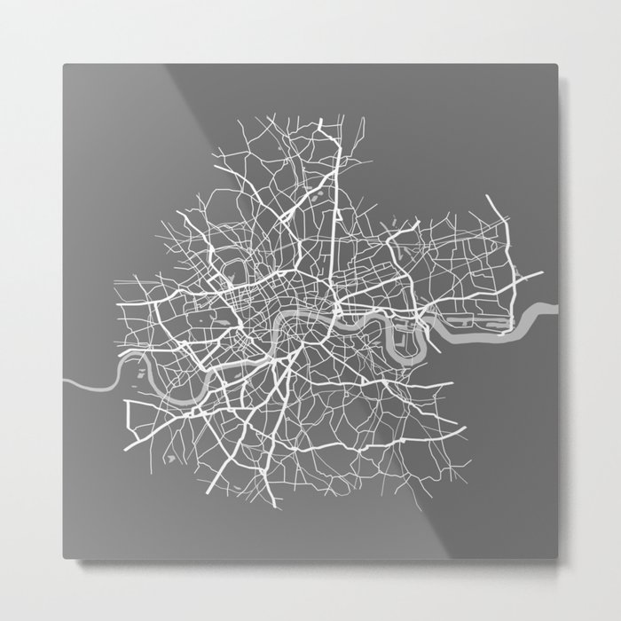 London gray map Metal Print