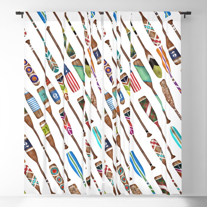 Paddles Oars Lake Life Colorful Oar lake house art Blackout Curtain