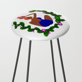 African woman with a vessel Counter Stool