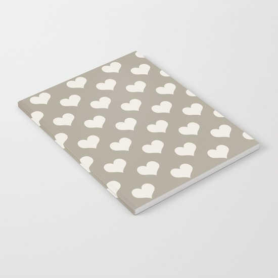 Gray Grey Alabaster Hearts Notebook