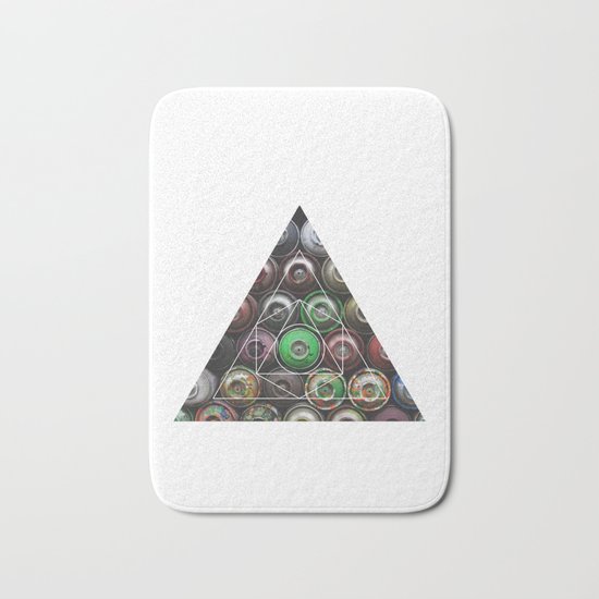 Graffiti Spray Cans - Geometric Photography Bath Mat