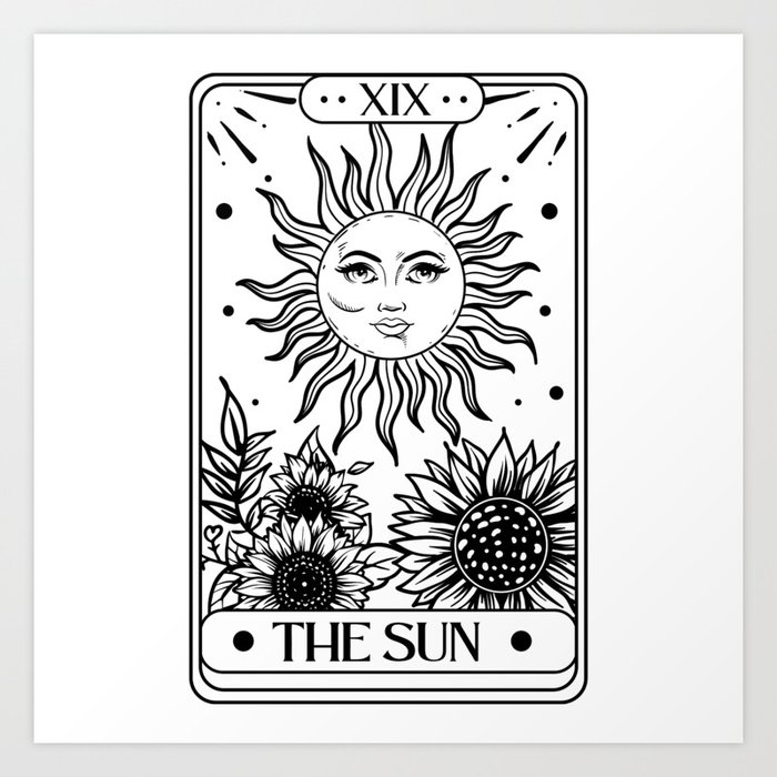 Tarot Card Sun Art Print by You Effect