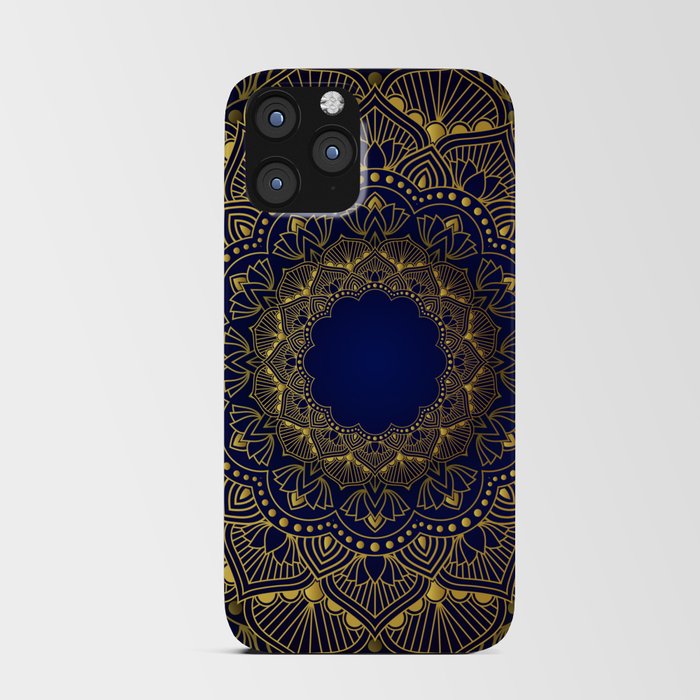 Yellow & Blue Color Mandala Art Design iPhone Card Case