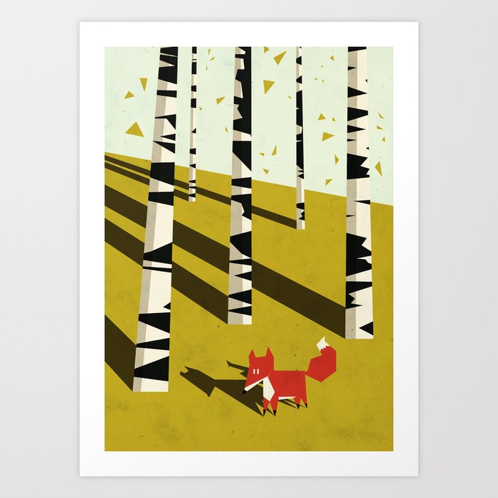Discover the motif FOX IN BIRCHLAND by Yetiland as a print at TOPPOSTER