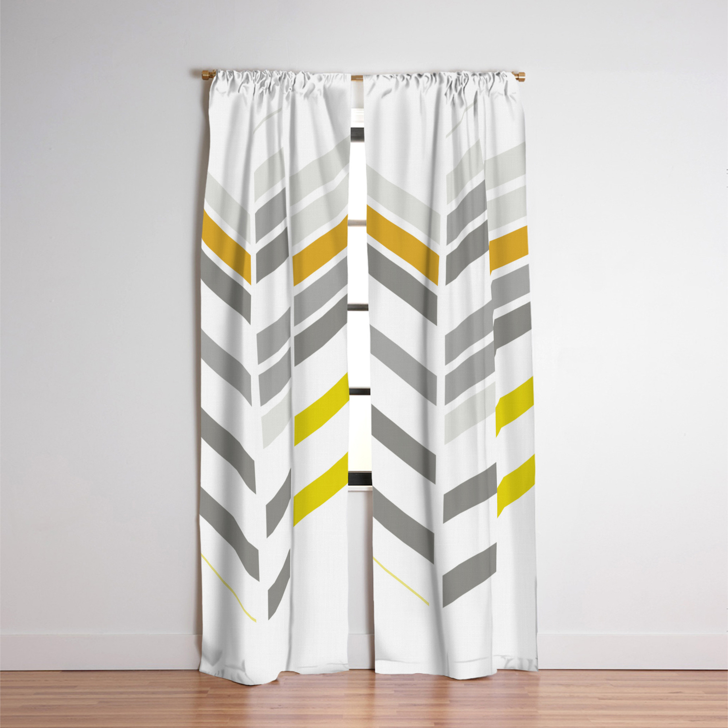 Deconstructed Chevron A Gray Yellow Orange Pattern Print