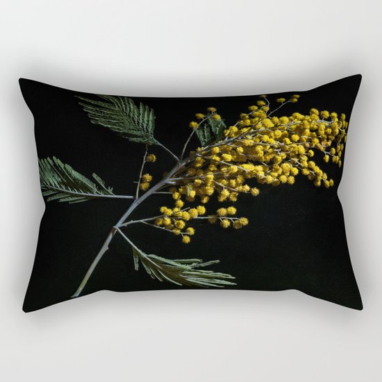 Silver Wattle Flowers Rectangular Pillow