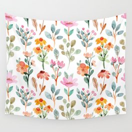 Beautiful and magical Watercolor Flower Pattern - Cute Floral Art Wall Tapestry
