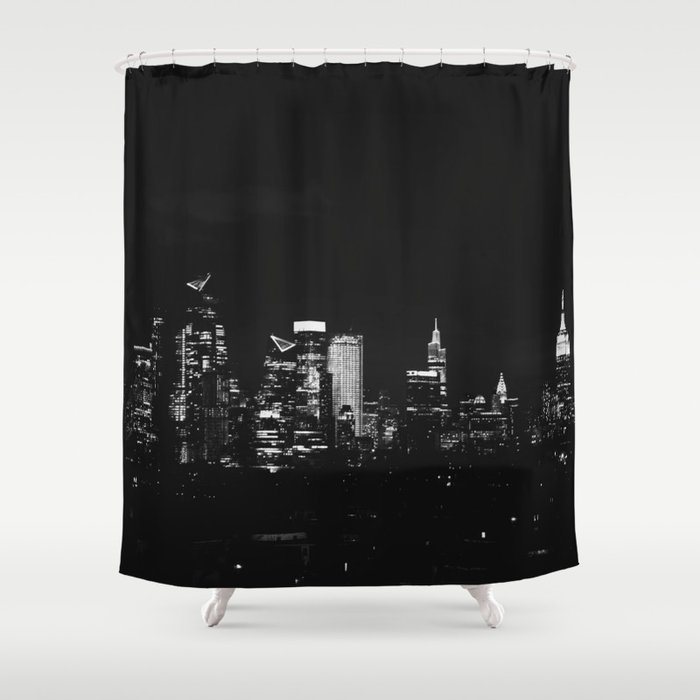 New York City Skyline at Night Shower Curtain