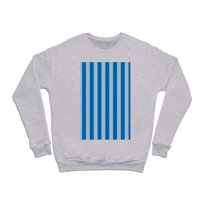 Electric Blue Lemonade and Aquamarine Vertical Stripes Crewneck Sweatshirt